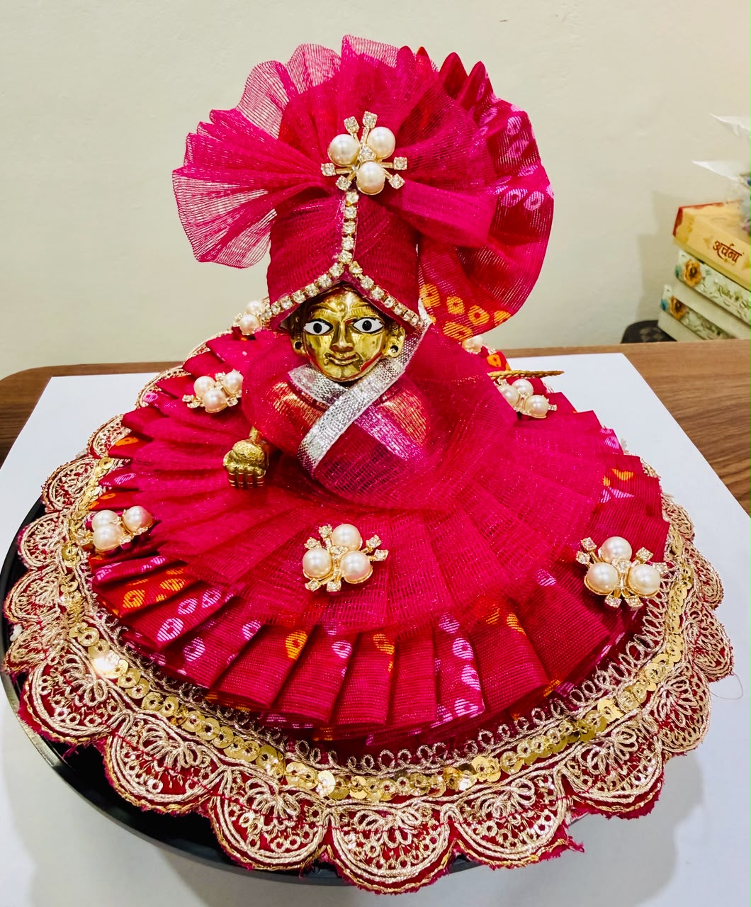 Laddu Gopal  Ashtadhatu with handmade designer pink poshak
