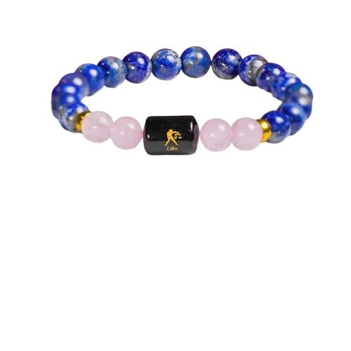 Libra Zodiac Tula Rashi Bracelet with Lapis Lazuli & Rose Quartz 4
