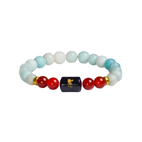 Virgo Zodiac Kanya Rashi Bracelet with Amazonite & Carnelian 3