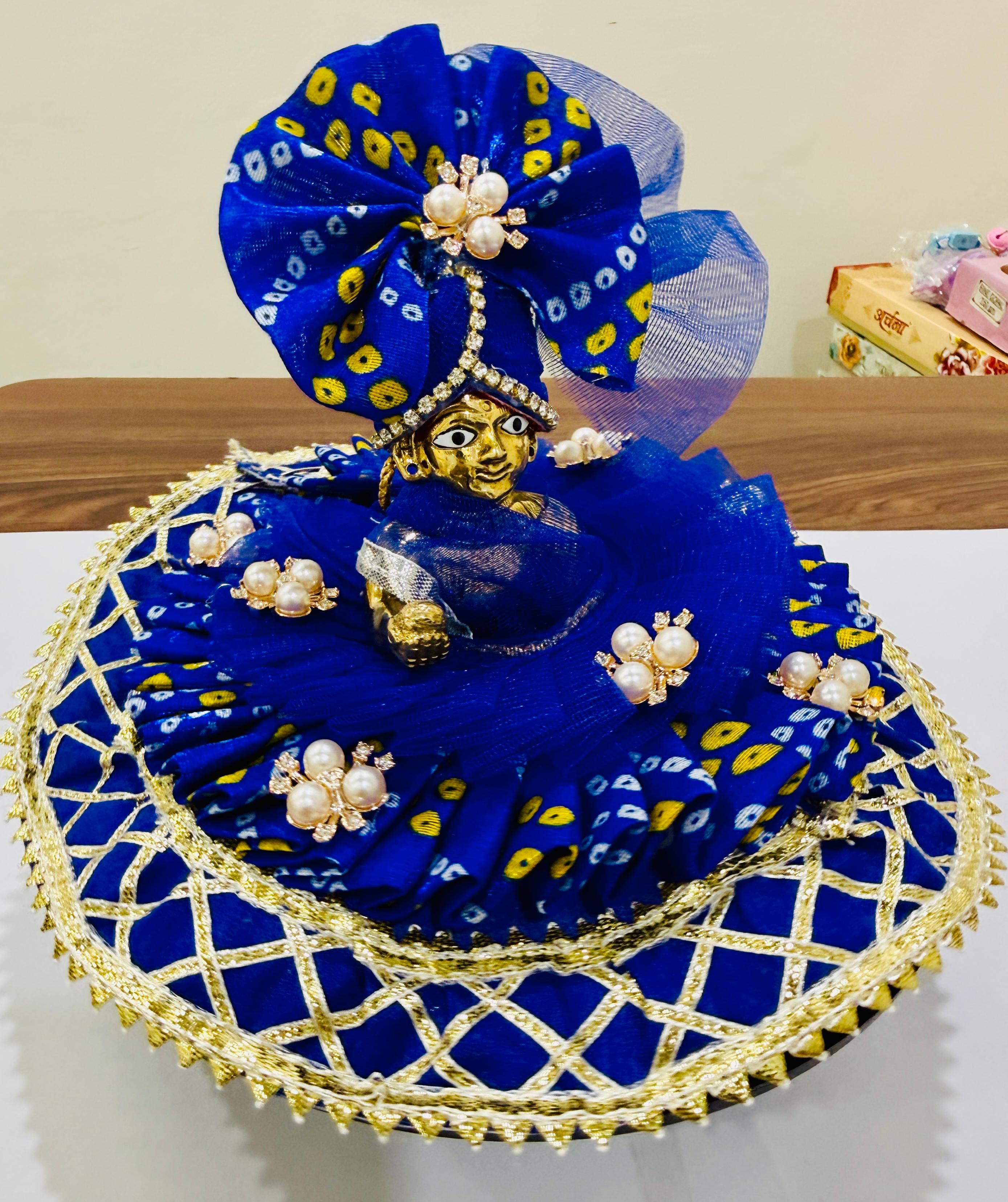 Laddu Gopal  Ashtadhatu with handmade designer blue poshak