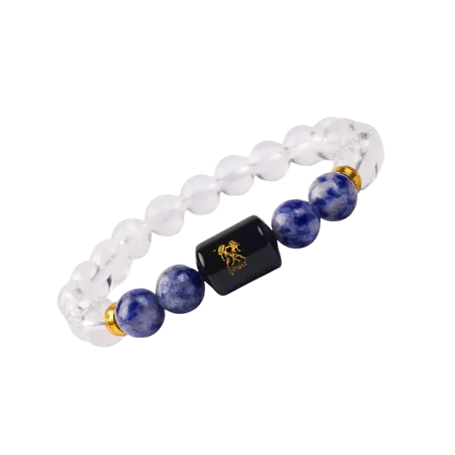 Gemini Zodiac Mithun Rashi Bracelet with Fluorite & Sodalite 3