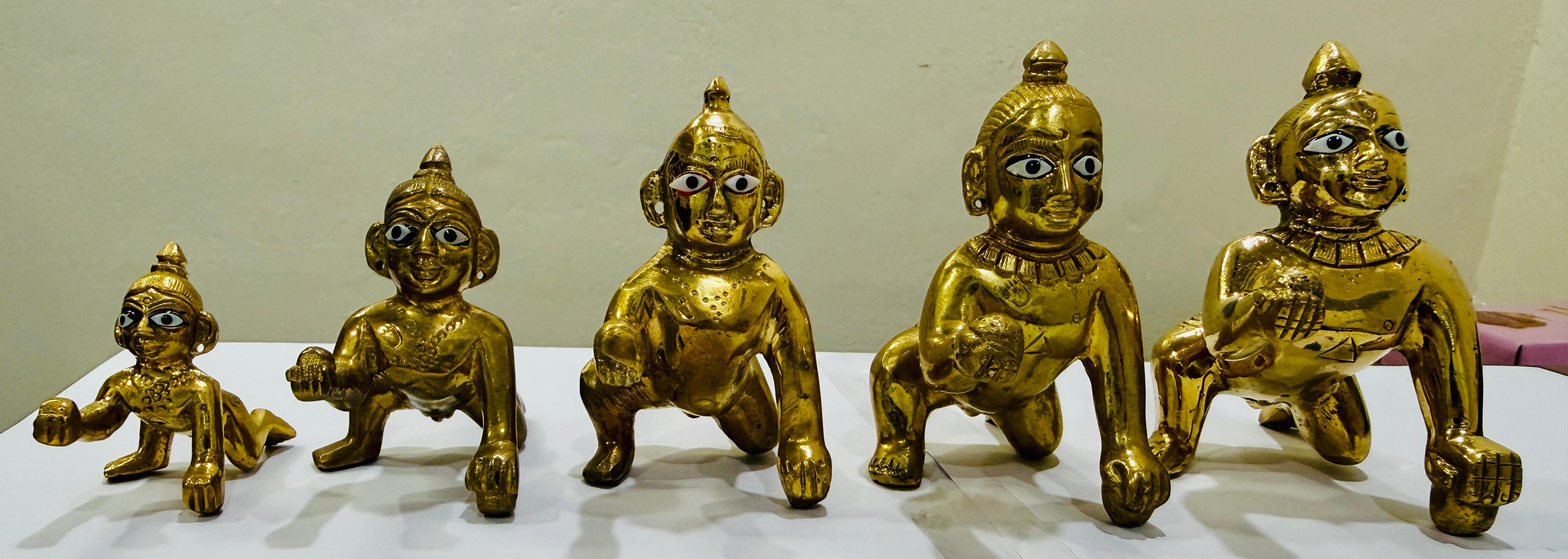 Laddu Gopal  Ashtadhatu with handmade designer yellow poshak 3