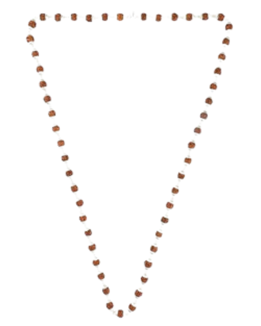 5 Mukhi Rudraksha Silver Mala with 54 Beads (Unisex)