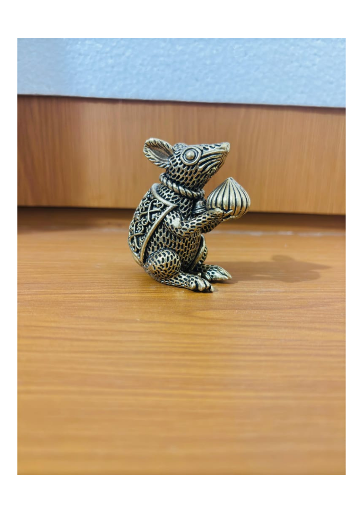 Brass Mouse with Ladoo for Ganesh 3 inch 200 Gm aaprox