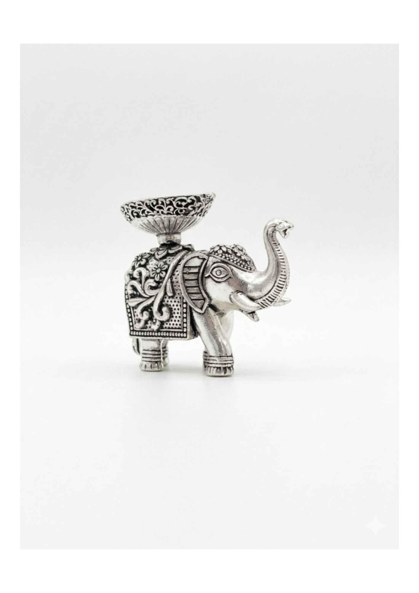Brass Elephant Diya ( silver ) 2 inch 70 Gm aaprox