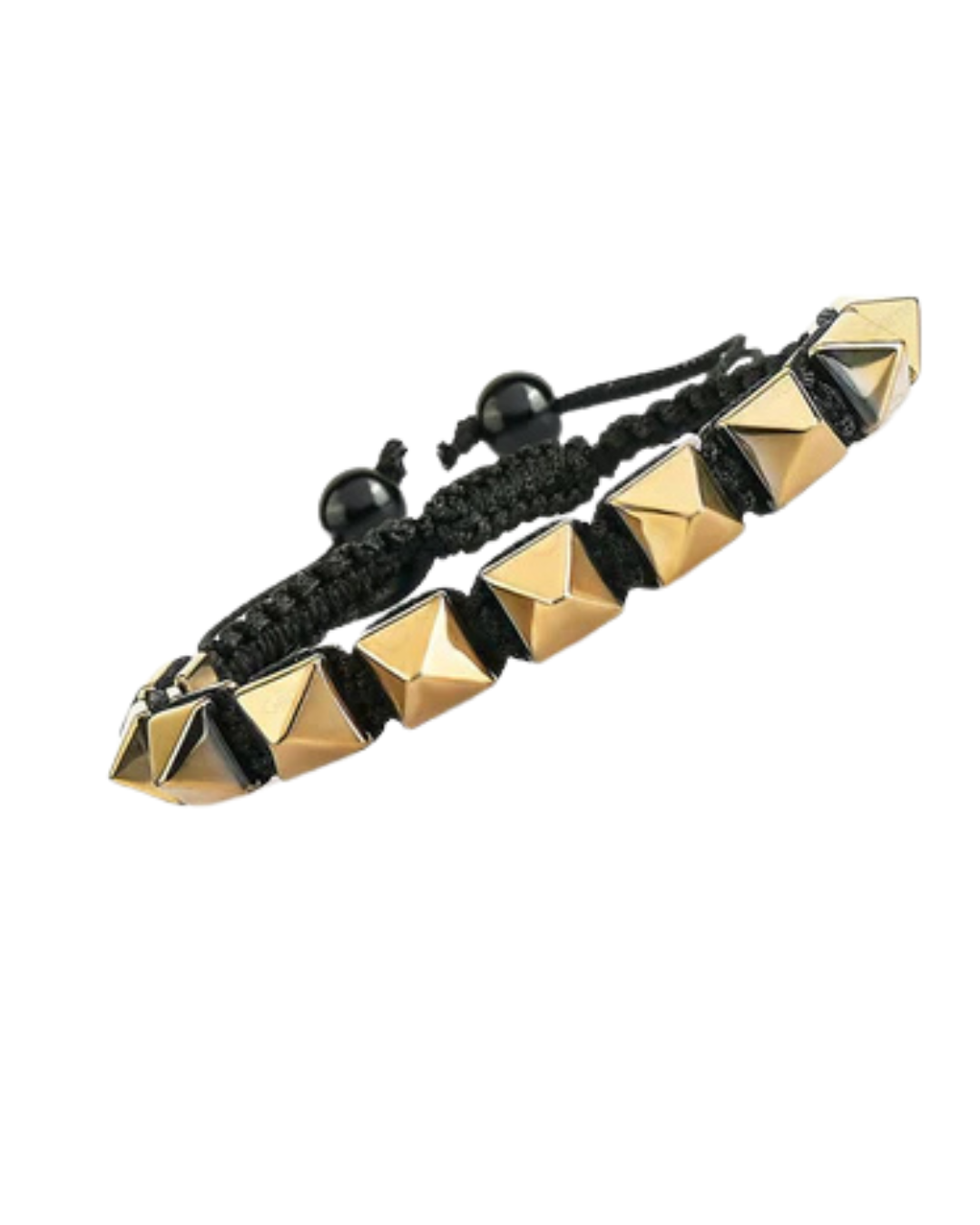 Golden Pyrite Pyramid Adjustable Bracelet