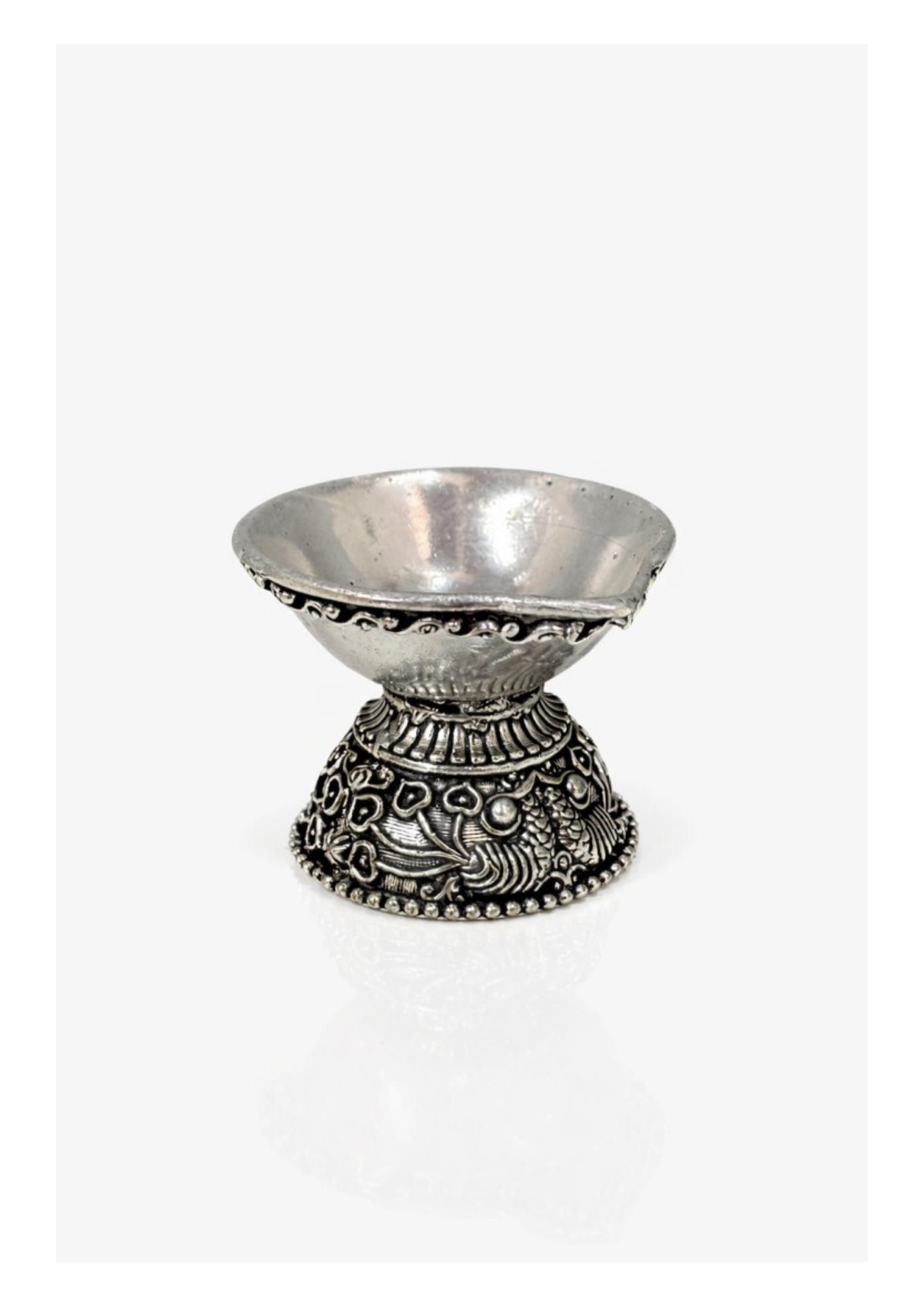 Brass Diya (Silver Finish) – 2 Inch |  130 gm Approx.