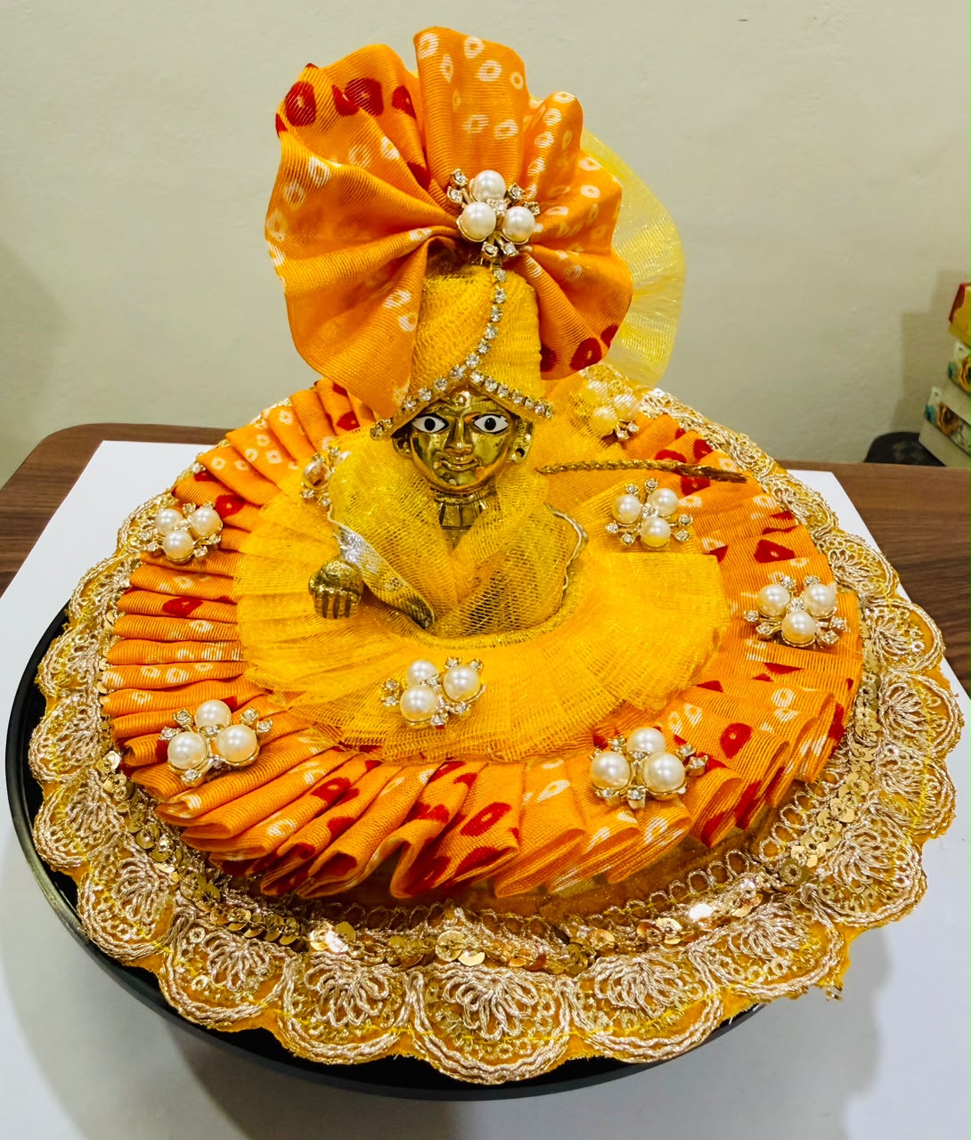 Laddu Gopal  Ashtadhatu with handmade designer yellow poshak