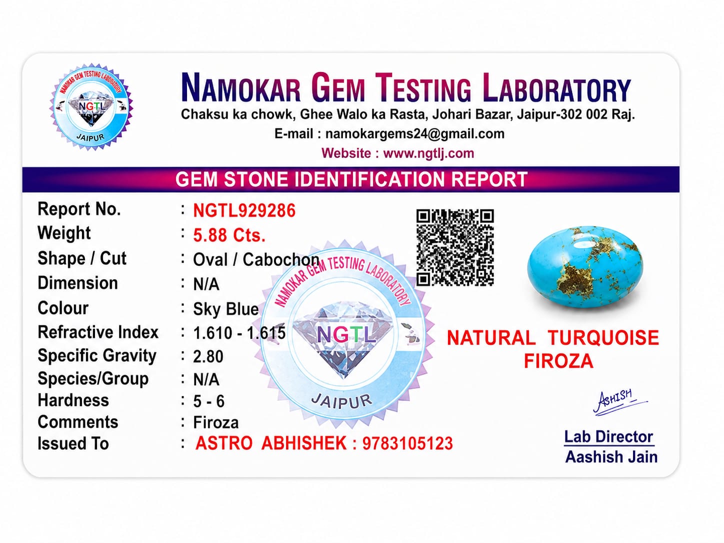 Natural Irani firoza - 5.88 Carats 2