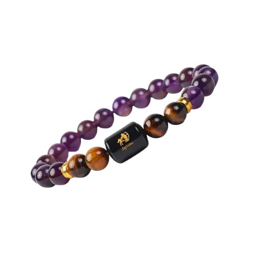Sagittarius Zodiac Dhanu Rashi Bracelet with Amethyst & Tiger Eye Bracelet 2