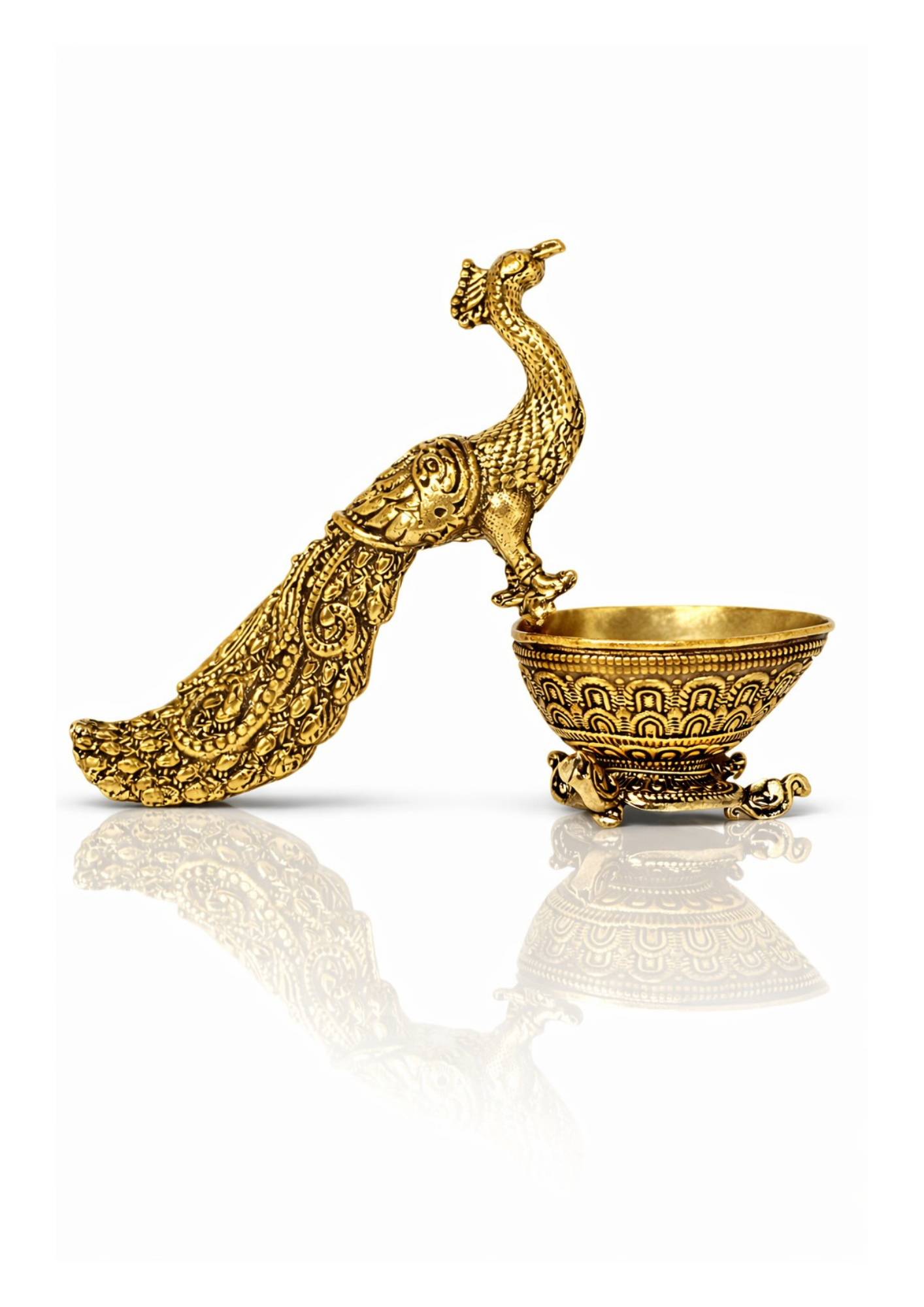 Brass Peacock Diya 5 inch 165 Gm aaprox 3
