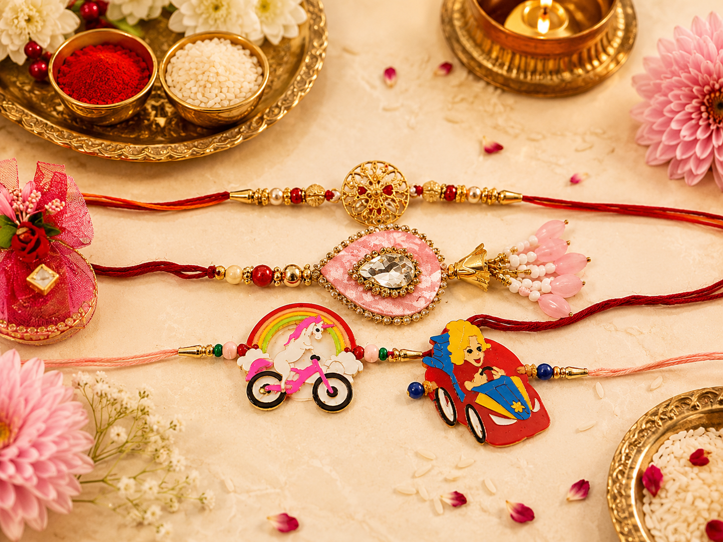 Couple Rakhi Set 4