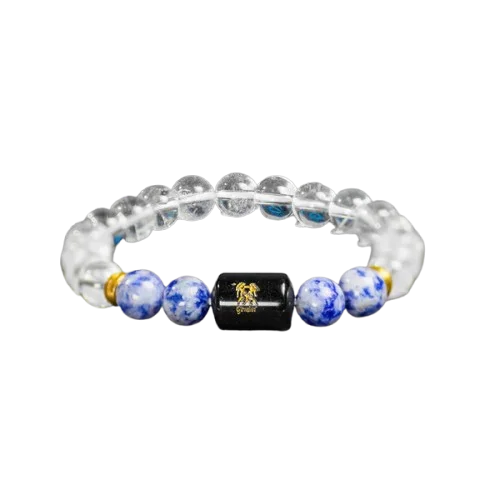 Gemini Zodiac Mithun Rashi Bracelet with Fluorite & Sodalite 4