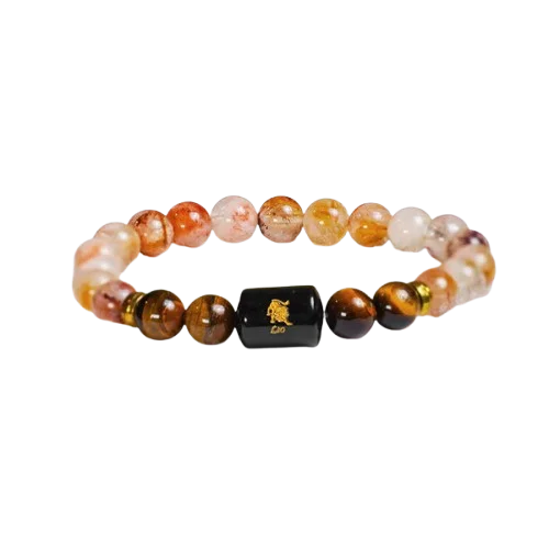 Leo Zodiac Singh Rashi Bracelet with Citrine & Tiger Eye 3