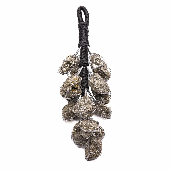 Natural Golden Pyrite Raw Stone Hanging from Peru for Attracting Wealth, Abundance & Business Luck - Vastu Feng Shui Reiki Healing Crystals Gifting