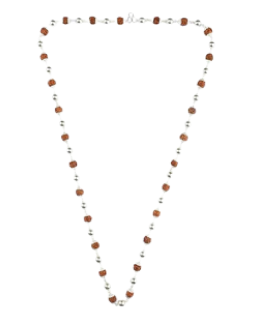 5 Mukhi Rudraksha Mala with 27 Silver Moti (Unisex)