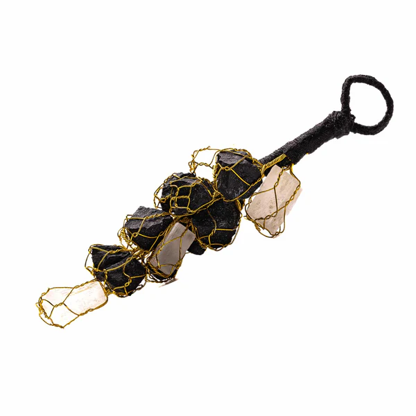 Black Tourmaline Selenite Door Hanging - Crystal Protection from Negative Energy for Home & Office 2