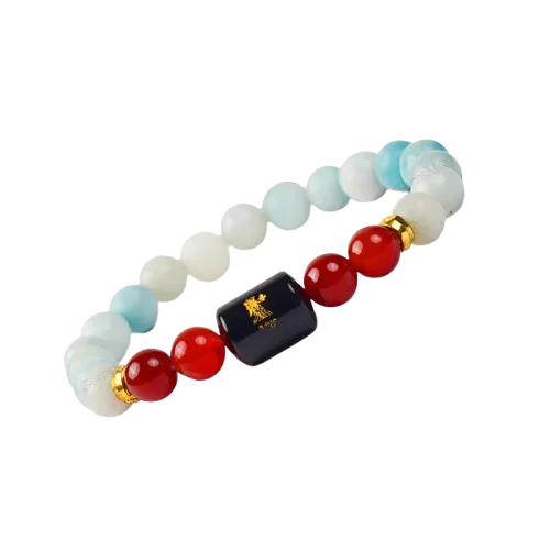 Virgo Zodiac Kanya Rashi Bracelet with Amazonite & Carnelian 2