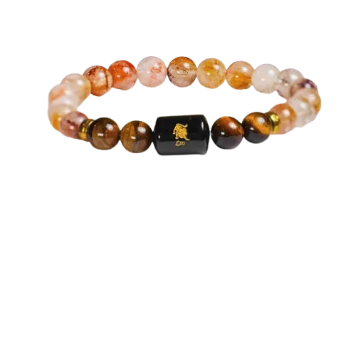 Leo Zodiac Singh Rashi Bracelet with Citrine & Tiger Eye 2