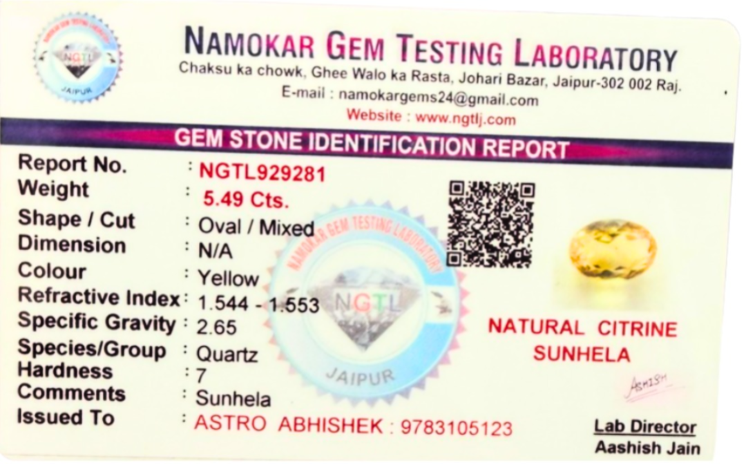 Natural Citrine Sunhela - 5.49 Carats 2