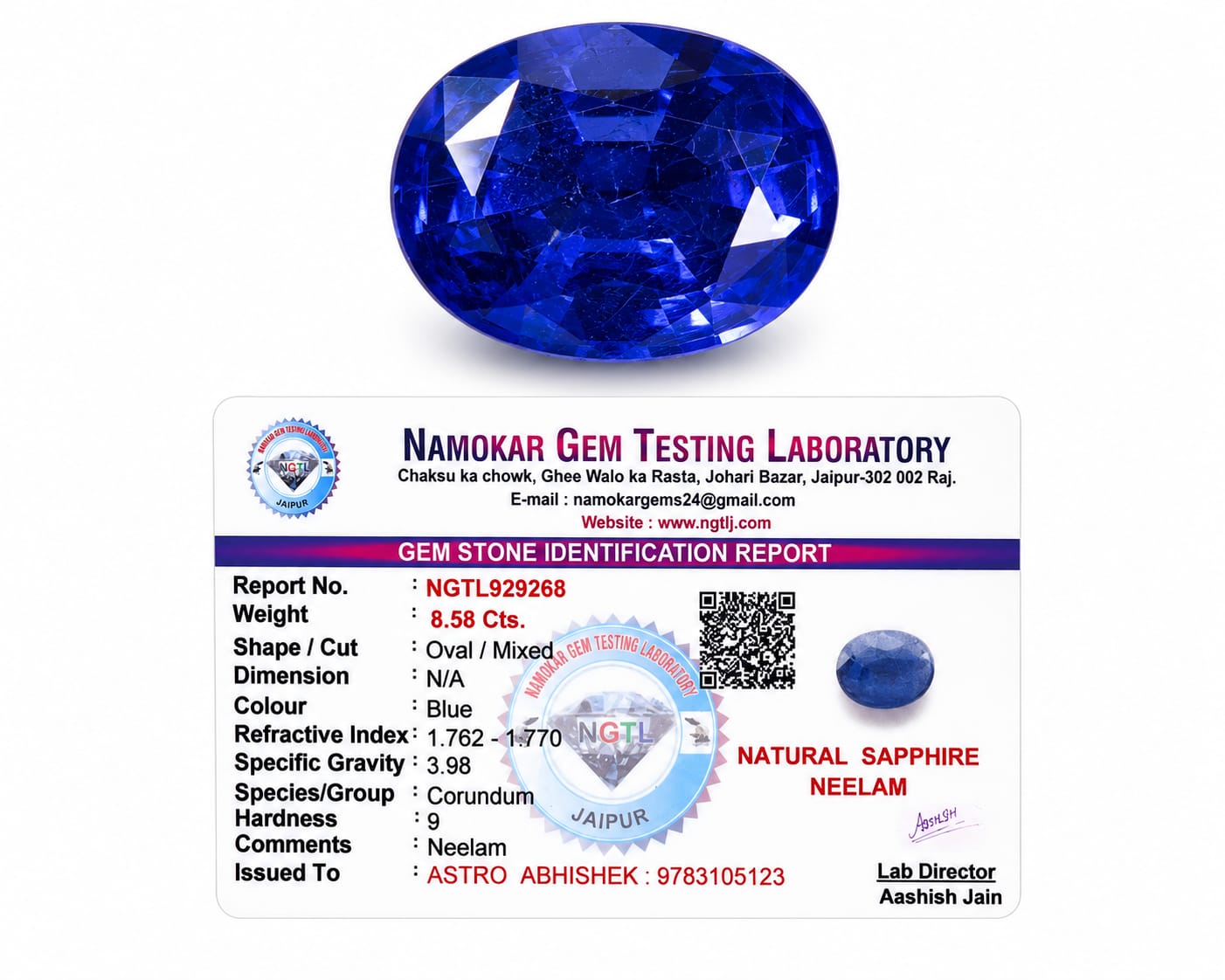 Blue Sapphire Natural - 8.58 Carats 3