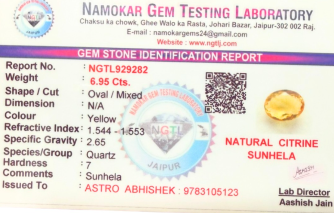 Natural Citrine Sunhela - 6.95 Carats 2