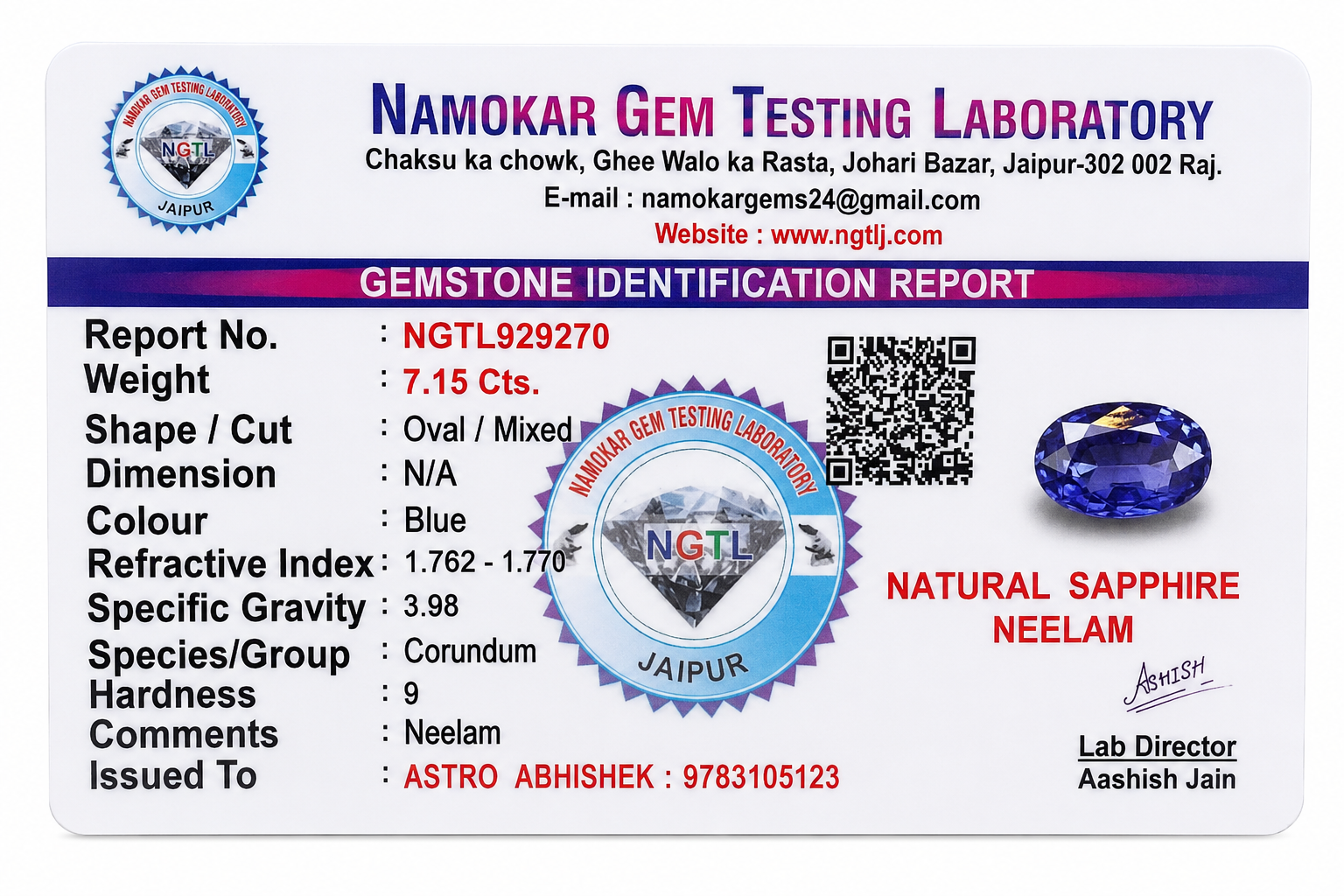 Blue Sapphire Natural - 7.15 Carats 4
