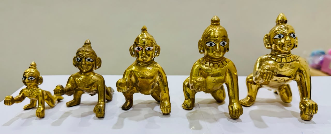 Laddu Gopal  Ashtadhatu with handmade designer pink poshak 5
